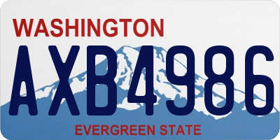 WA license plate AXB4986