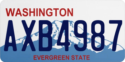 WA license plate AXB4987
