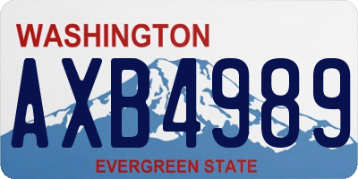 WA license plate AXB4989