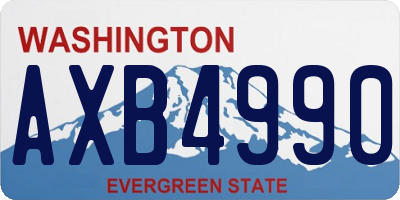 WA license plate AXB4990