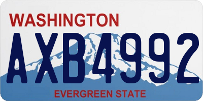 WA license plate AXB4992