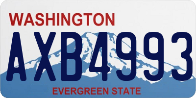 WA license plate AXB4993