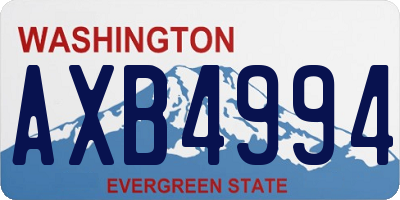 WA license plate AXB4994