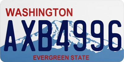 WA license plate AXB4996