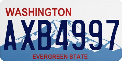 WA license plate AXB4997