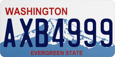 WA license plate AXB4999