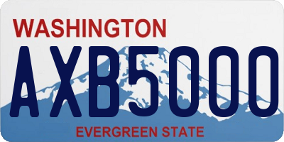 WA license plate AXB5000