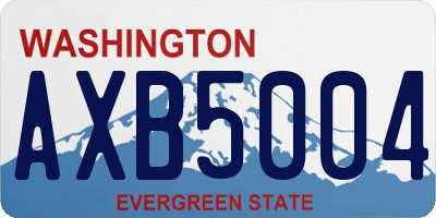 WA license plate AXB5004
