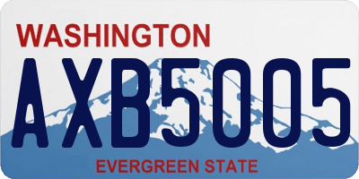 WA license plate AXB5005