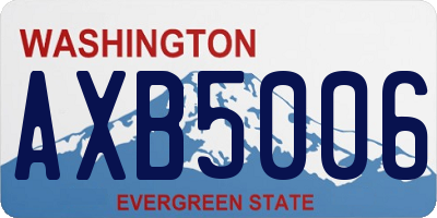 WA license plate AXB5006