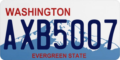 WA license plate AXB5007
