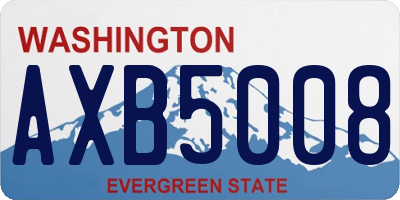 WA license plate AXB5008
