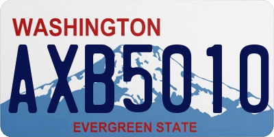WA license plate AXB5010