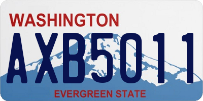 WA license plate AXB5011