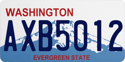 WA license plate AXB5012