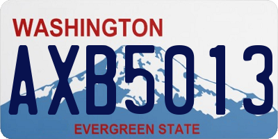 WA license plate AXB5013