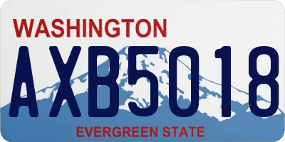 WA license plate AXB5018