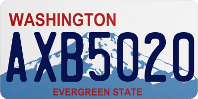 WA license plate AXB5020
