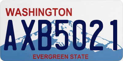 WA license plate AXB5021