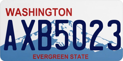 WA license plate AXB5023