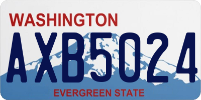 WA license plate AXB5024