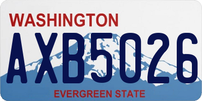 WA license plate AXB5026