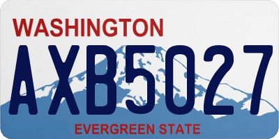 WA license plate AXB5027