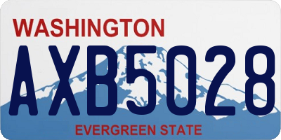 WA license plate AXB5028