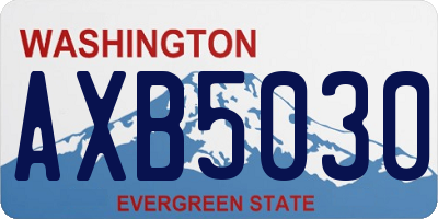 WA license plate AXB5030