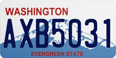 WA license plate AXB5031