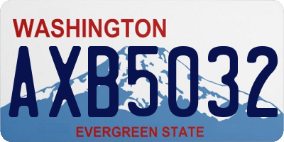 WA license plate AXB5032