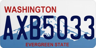 WA license plate AXB5033