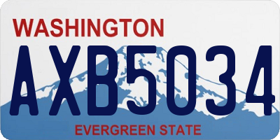 WA license plate AXB5034