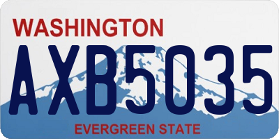 WA license plate AXB5035