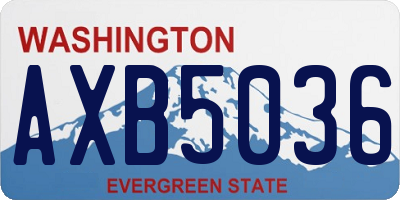 WA license plate AXB5036