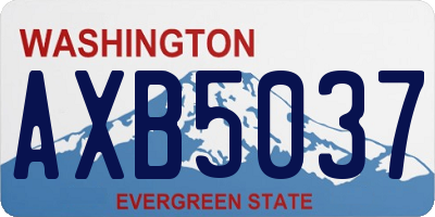 WA license plate AXB5037