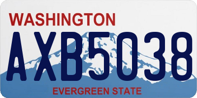 WA license plate AXB5038