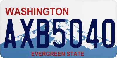 WA license plate AXB5040