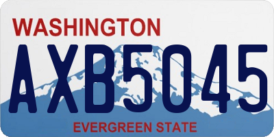WA license plate AXB5045