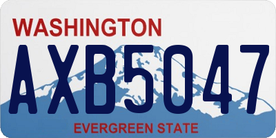 WA license plate AXB5047