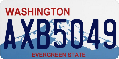 WA license plate AXB5049