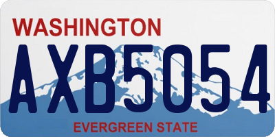 WA license plate AXB5054