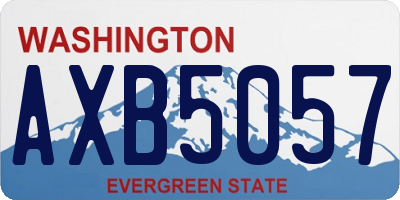 WA license plate AXB5057