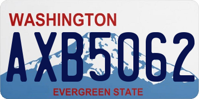 WA license plate AXB5062