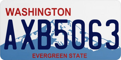 WA license plate AXB5063