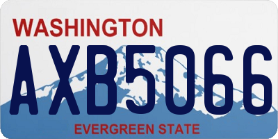 WA license plate AXB5066