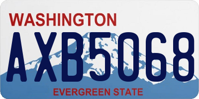 WA license plate AXB5068