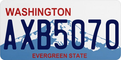 WA license plate AXB5070