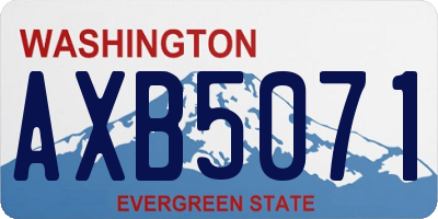 WA license plate AXB5071