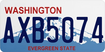 WA license plate AXB5074